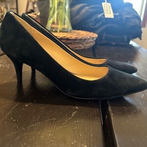 COACH black suede pumps